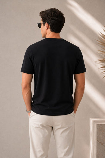 Black Ribbed Essential T-Shirt