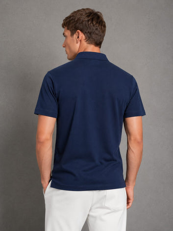 Navy Blue Zip Polo