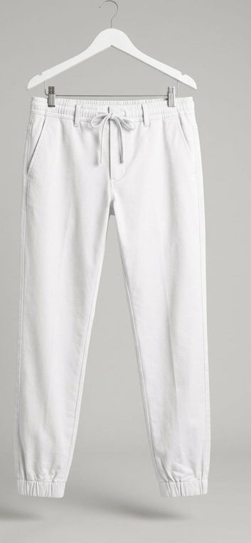 Anim Clothing®  Men's White Chino Pants Drawstring Casual