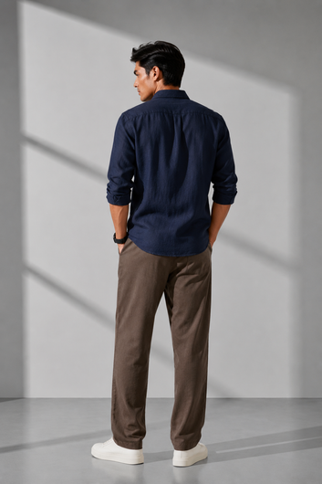 Men's Coffee Linen Pants – Straight Fit Summer Pants